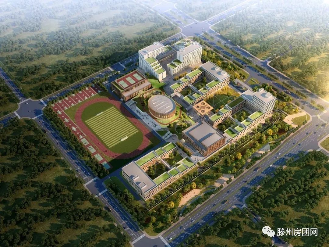 滕州一中高铁分校教学楼封顶 项目工程预计7月底竣工验收(图3)