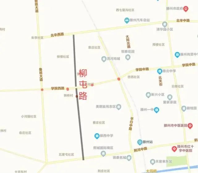 柳屯路的扩建，或将改变滕州北强西弱的格局(图2)