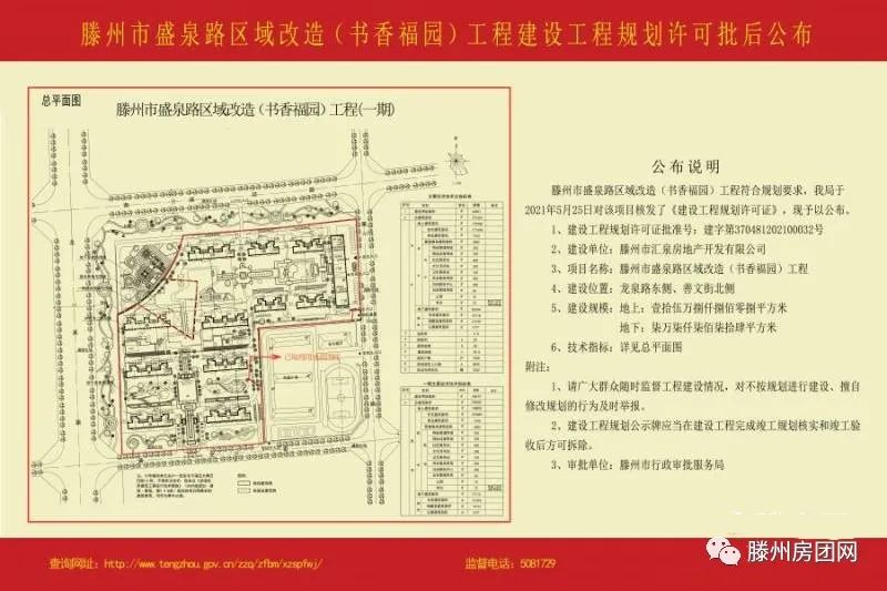 盛泉路区域改造（书香福园）工程建设工程规划许可批后公布(图1)